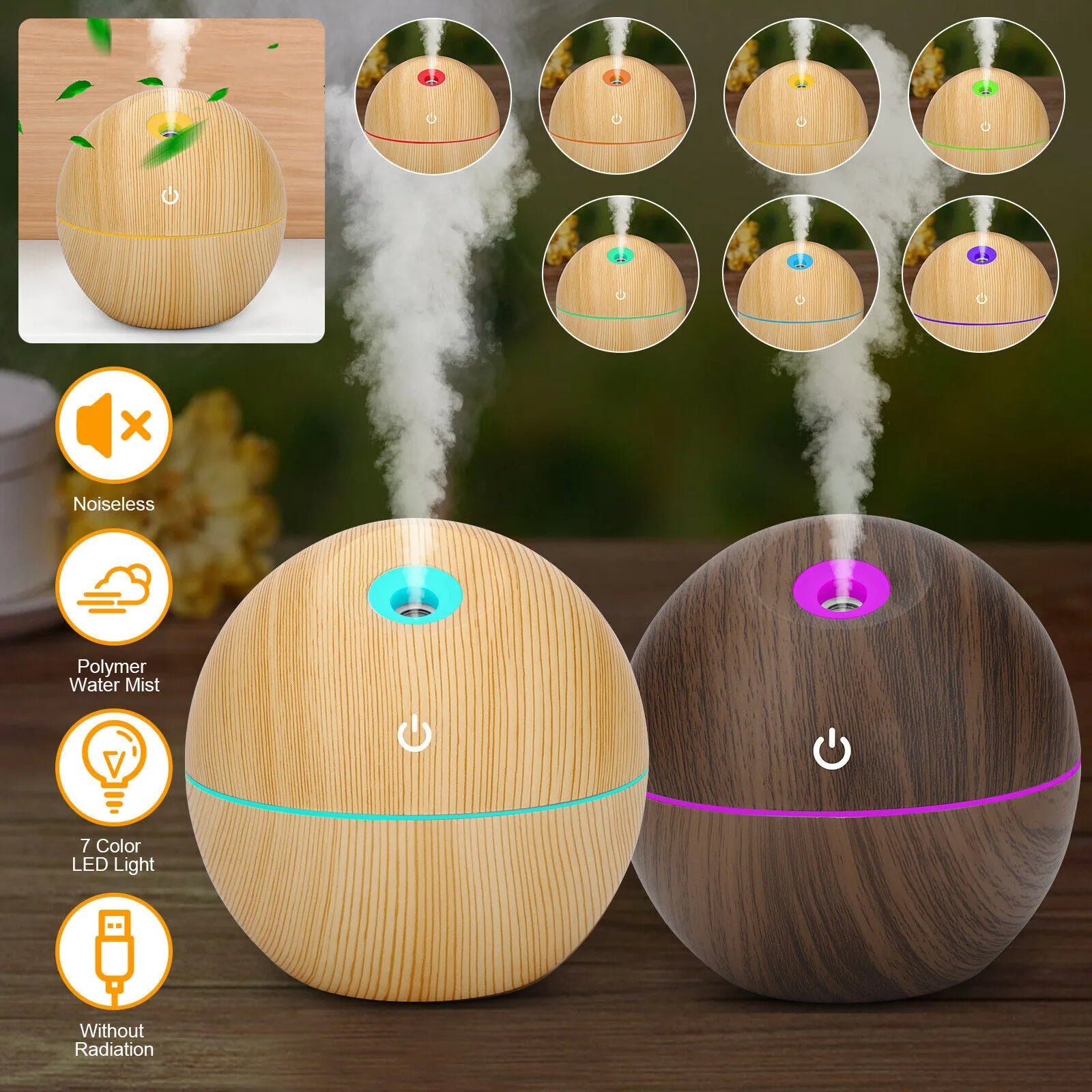 Ultrasonic Scent Diffuser & LED Humidifier