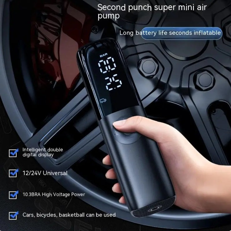 High power 220W electric air compressor for car and SUV tires, black ABS body