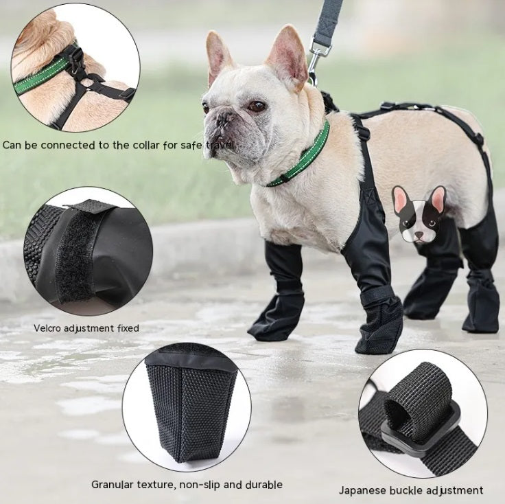 Pet shoes for dogs with anti-slip grip, perfect for rain, snow, or hot pavement
