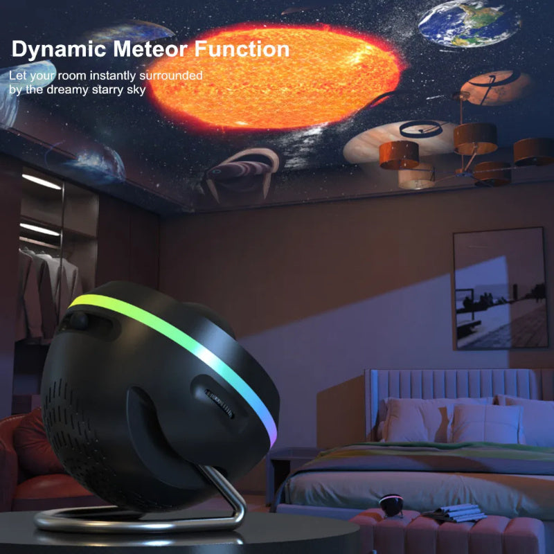 GALACTIC FUN PROJECTOR: meteor and galaxy projector bringing the beauty of spaces to you walls.