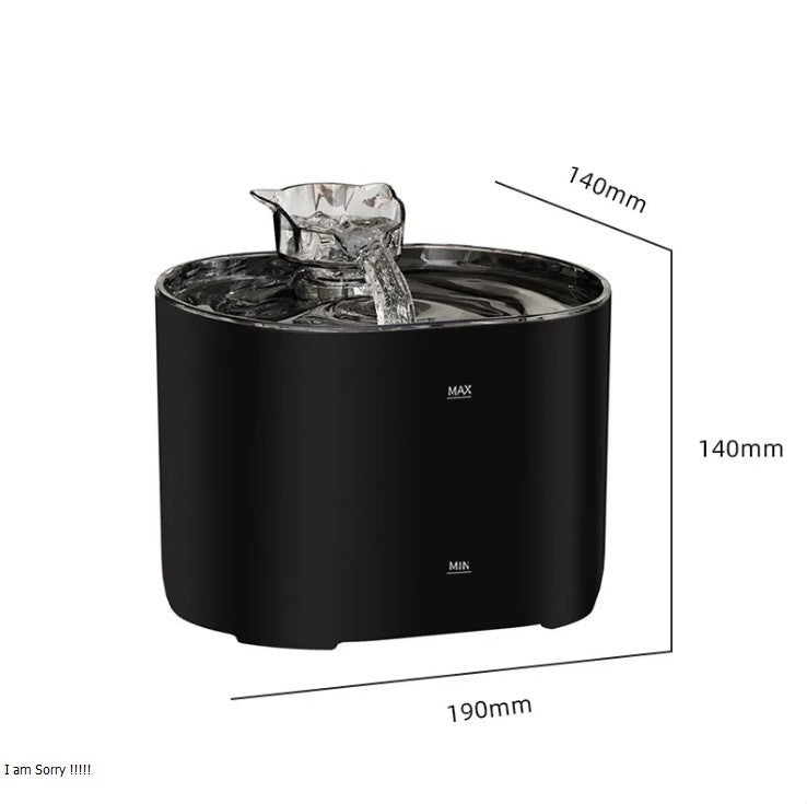 Sleek black automatic pet water dispenser designed for dogs and cats