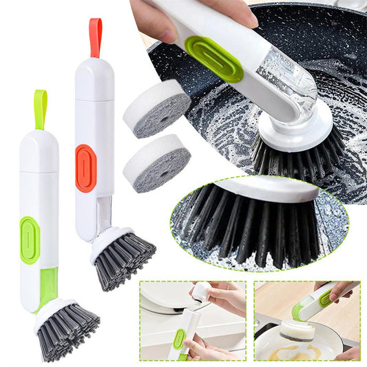 BRUSHCLEAN PRO: Kitchen Brush with Built-In Dispenser and Replacements